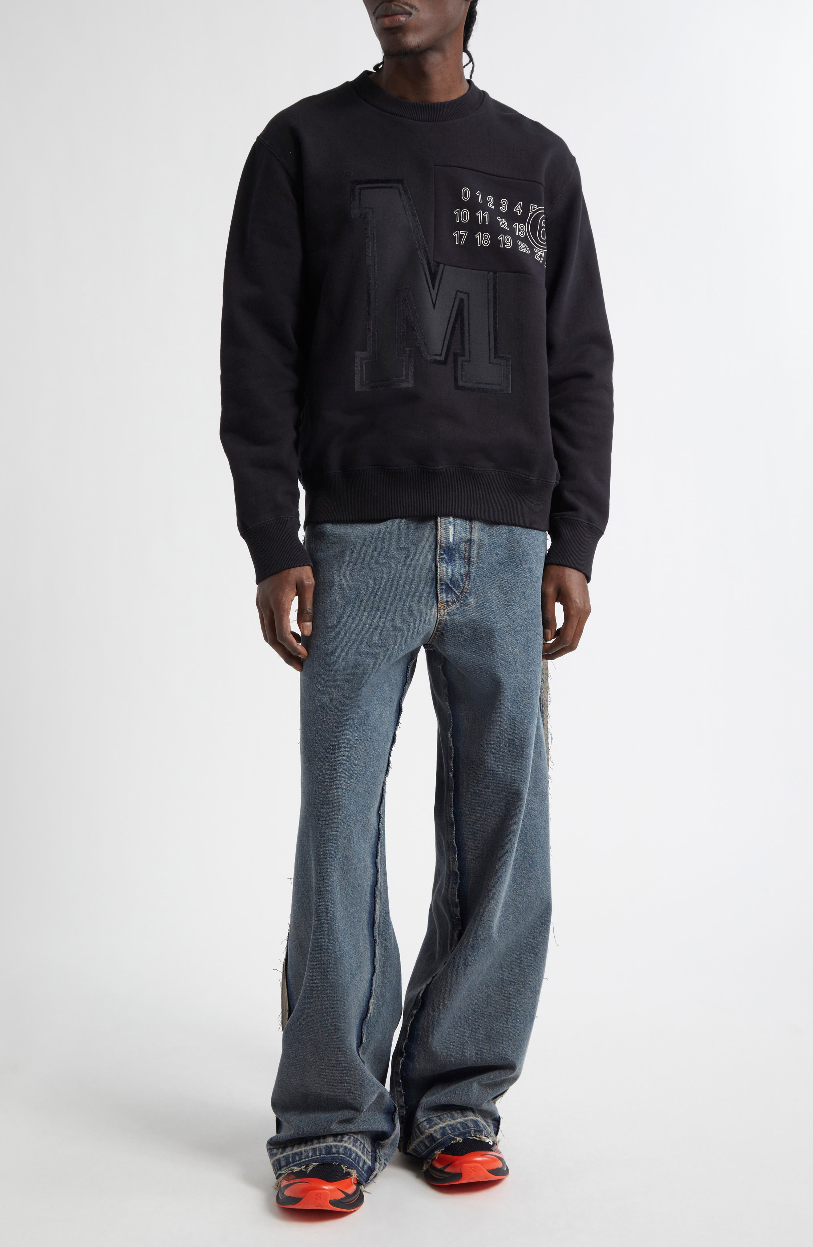 MM6 Maison Margiela Wide Leg Jeans in Light Grey at Nordstrom - 2