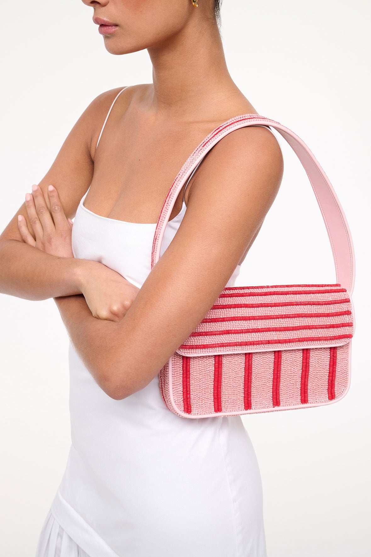 STAUD TOMMY BEADED BAG MONTAUK STRIPE - 2