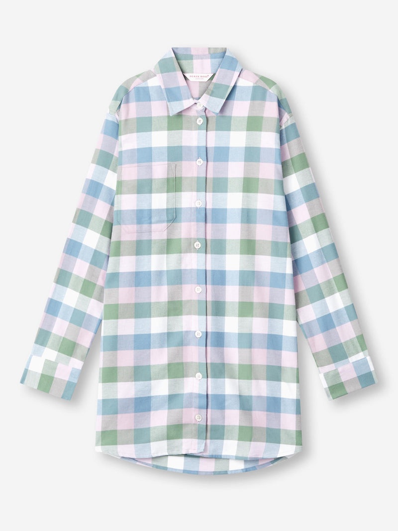 Women's Nightshirt Kelburn 45 Brushed Cotton Green - 1