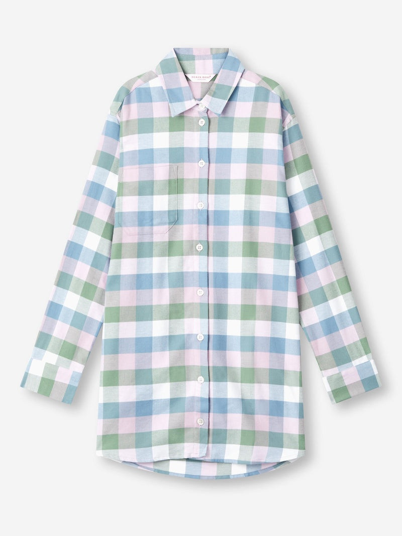 Women's Nightshirt Kelburn 45 Brushed Cotton Green 1