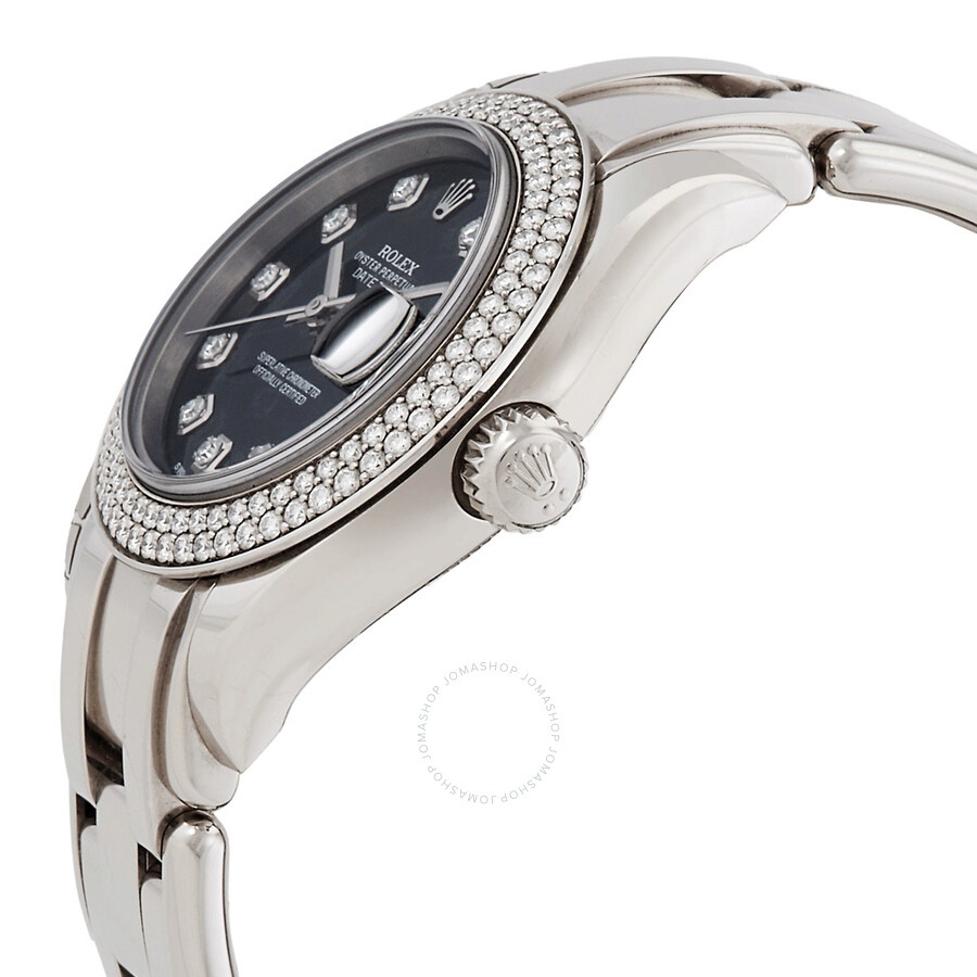 Rolex Lady-Datejust White Gold Pearlmaster Automatic Diamond Black Dial Ladies Watch 80339 - 2