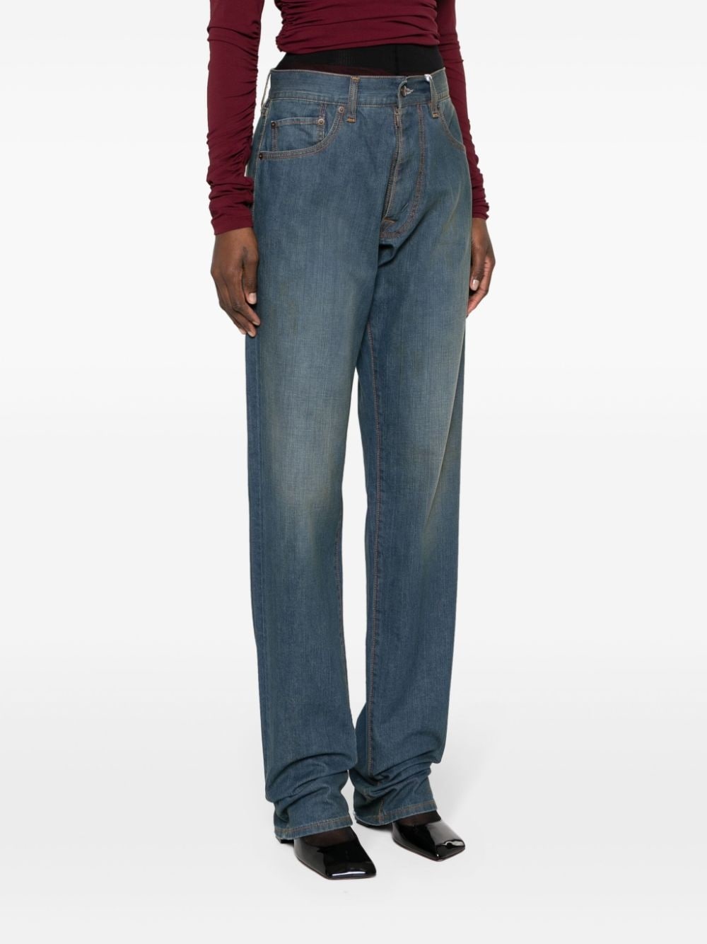 straight-leg cotton jeans - 3