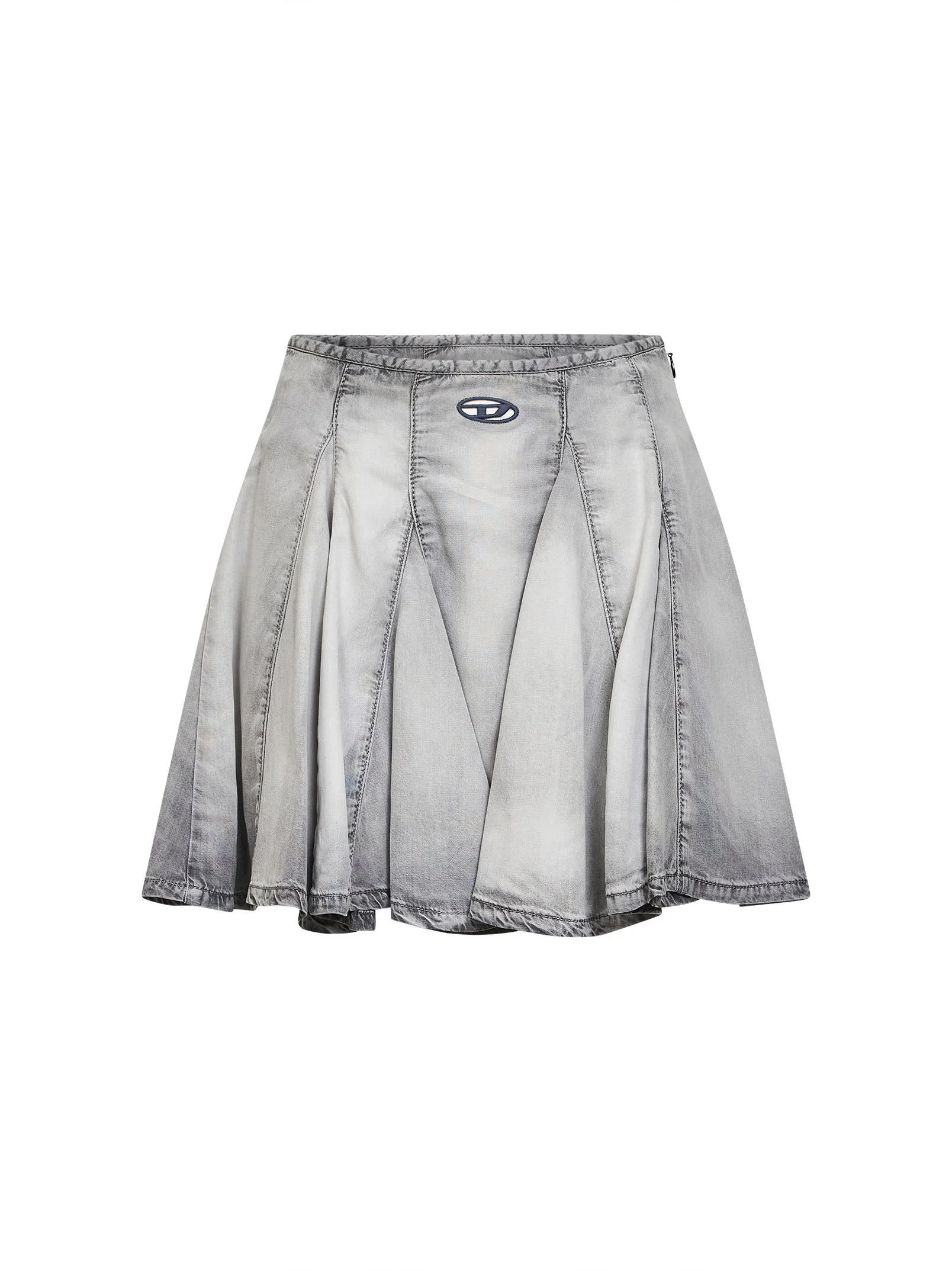 Grey denim De-Spiki-Fsi pleated mini skirt - 1