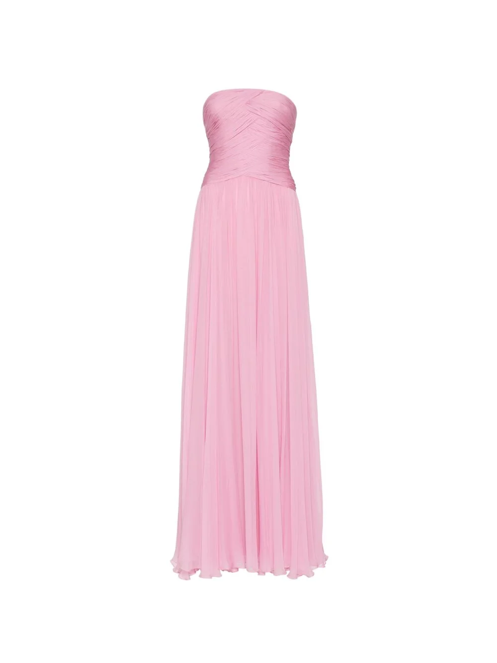 strapless silk-chiffon gown - 1