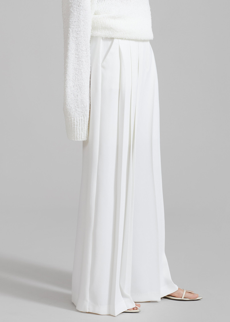 Dillon Pleated Pants - White 4