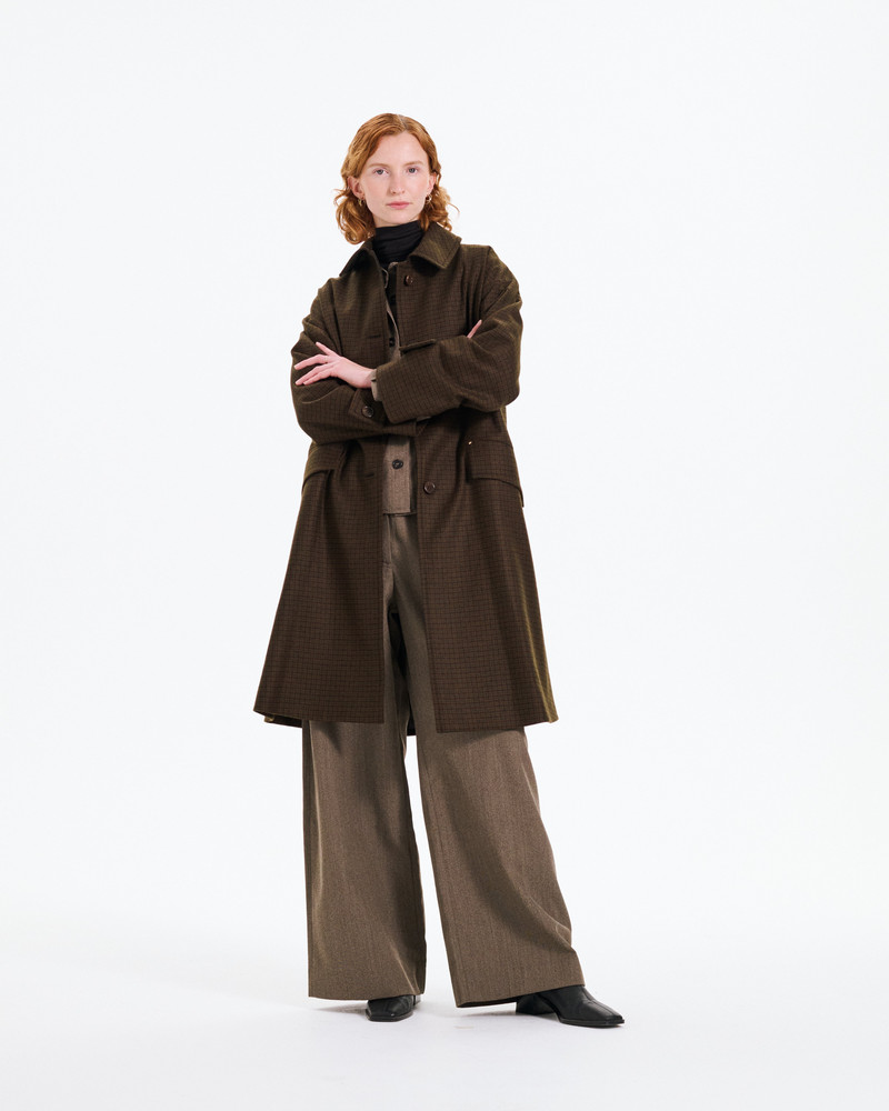 Mackintosh Humbie Slim Long Wool Houndstooth Coat outlook