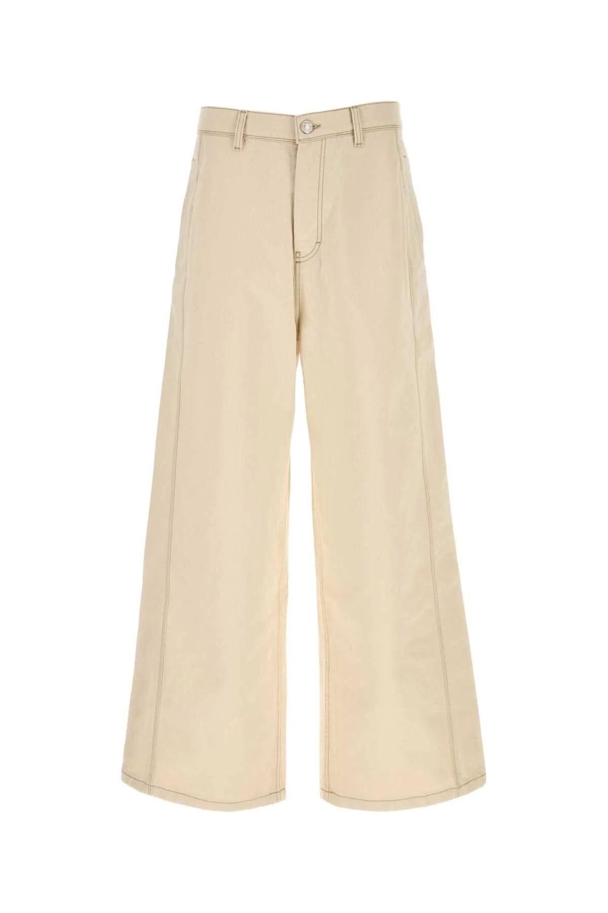 Ami Men Ivory Denim Wide-Leg Jeans - 1