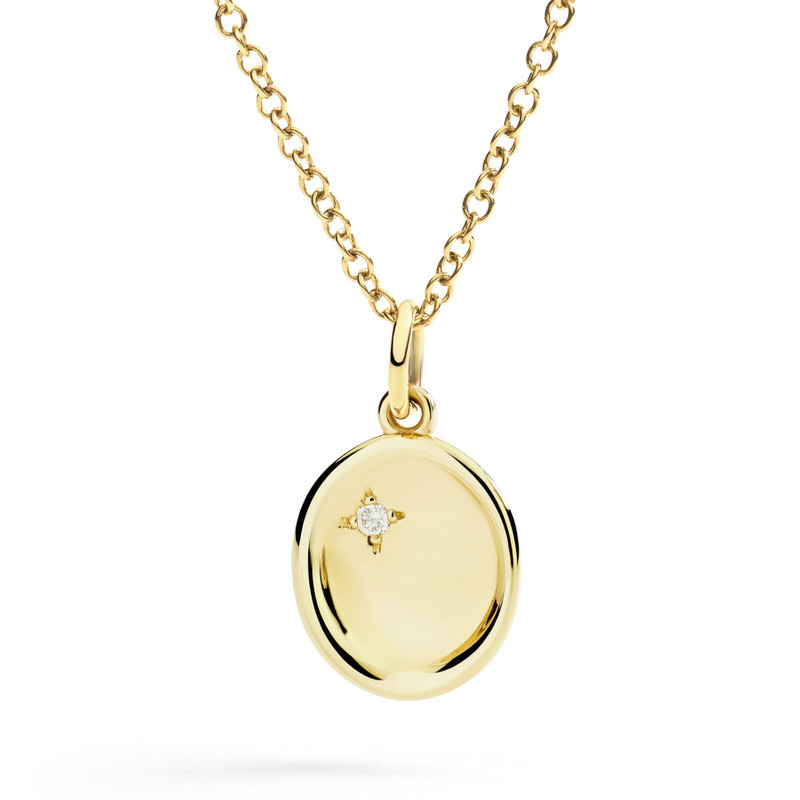 DoDo YELLOW GOLD & WHITE DIAMOND SIGNET CHARM outlook