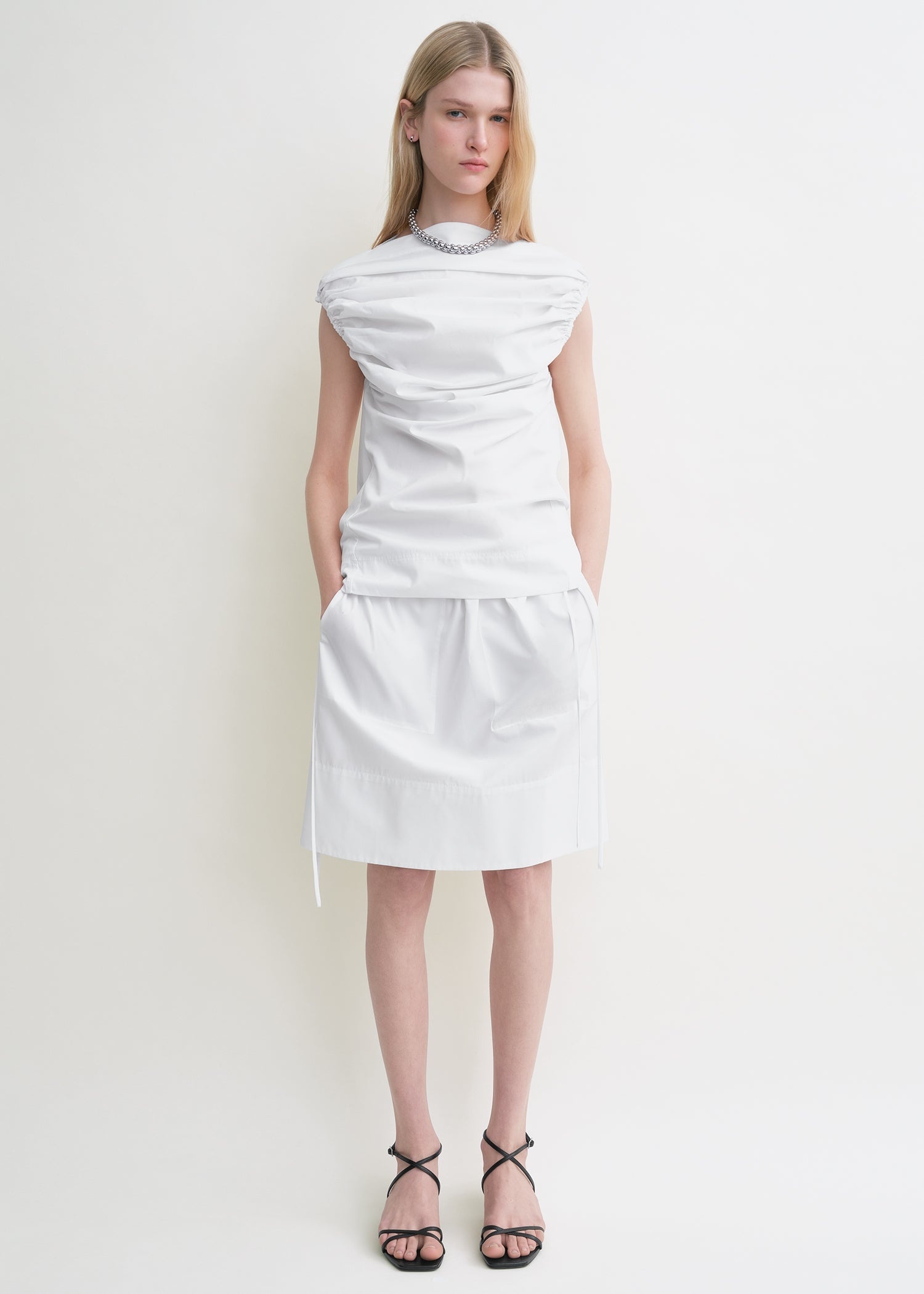Gathered top white - 3
