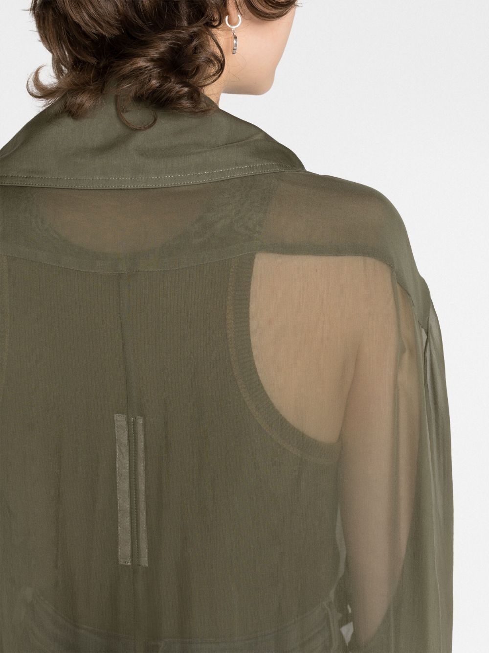 sheer silk trench coat - 3
