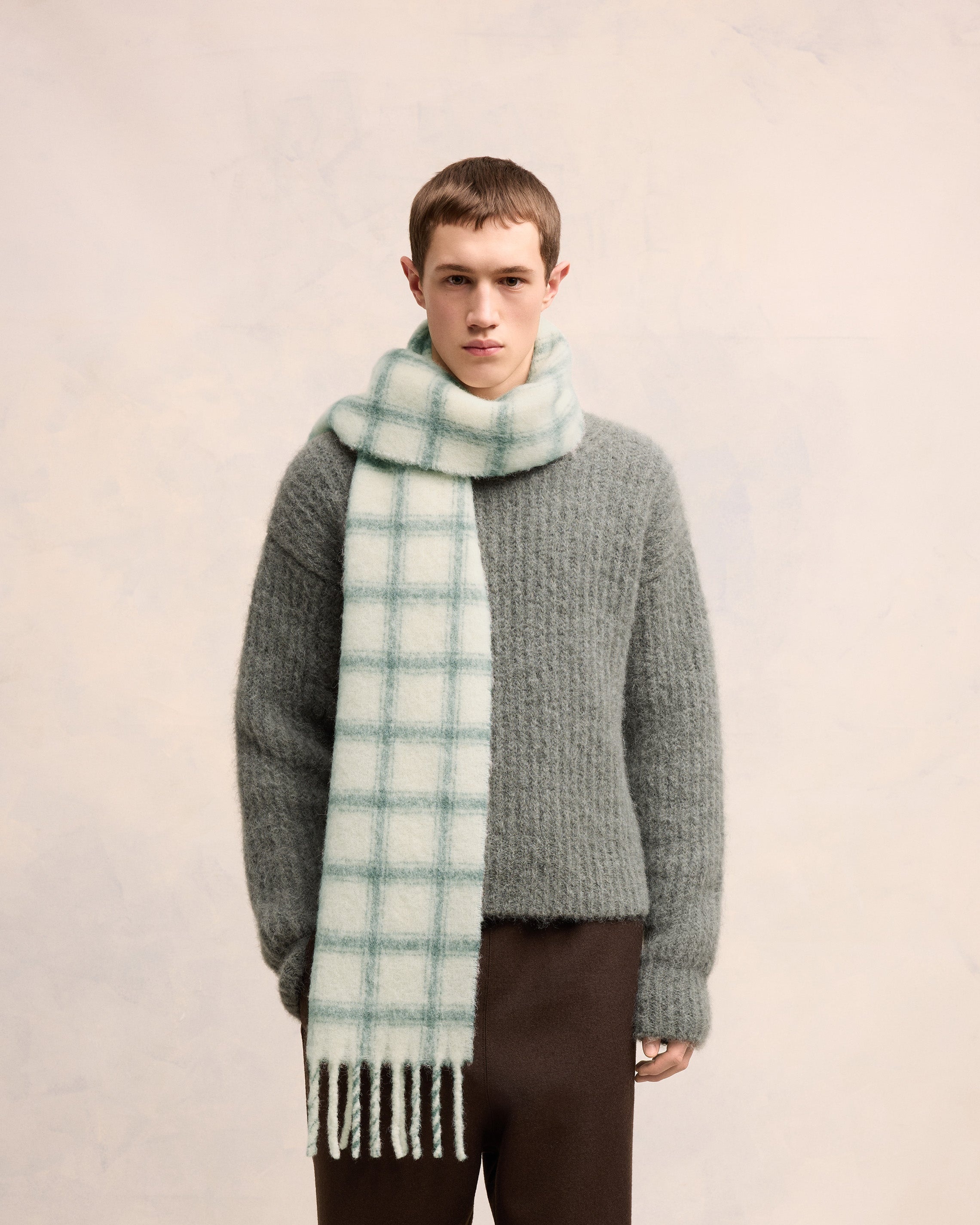 CHECKERED AMI LABEL SCARF - 2