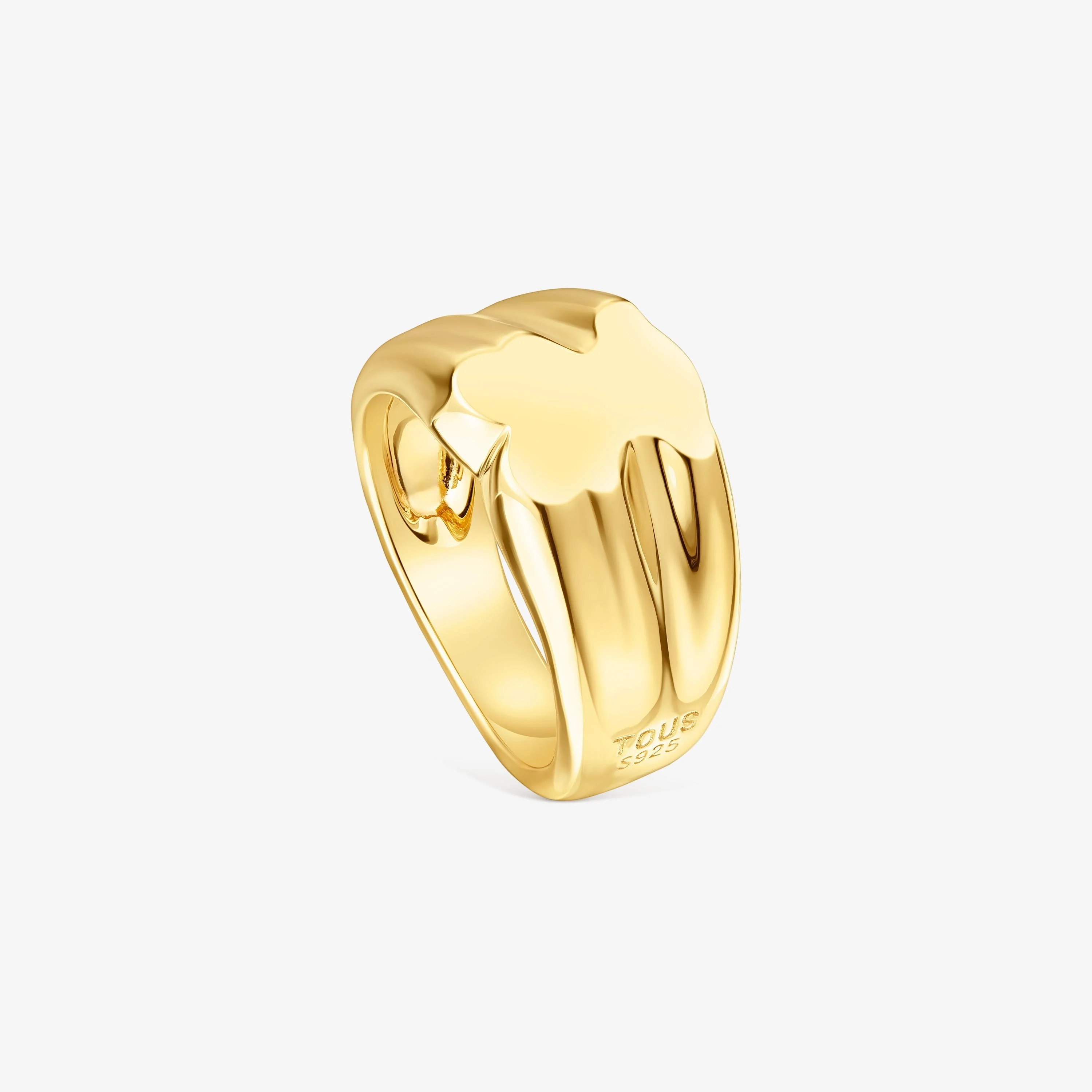 10 mm bear Signet ring with 18K gold vermeil Sweet Dolls - 1