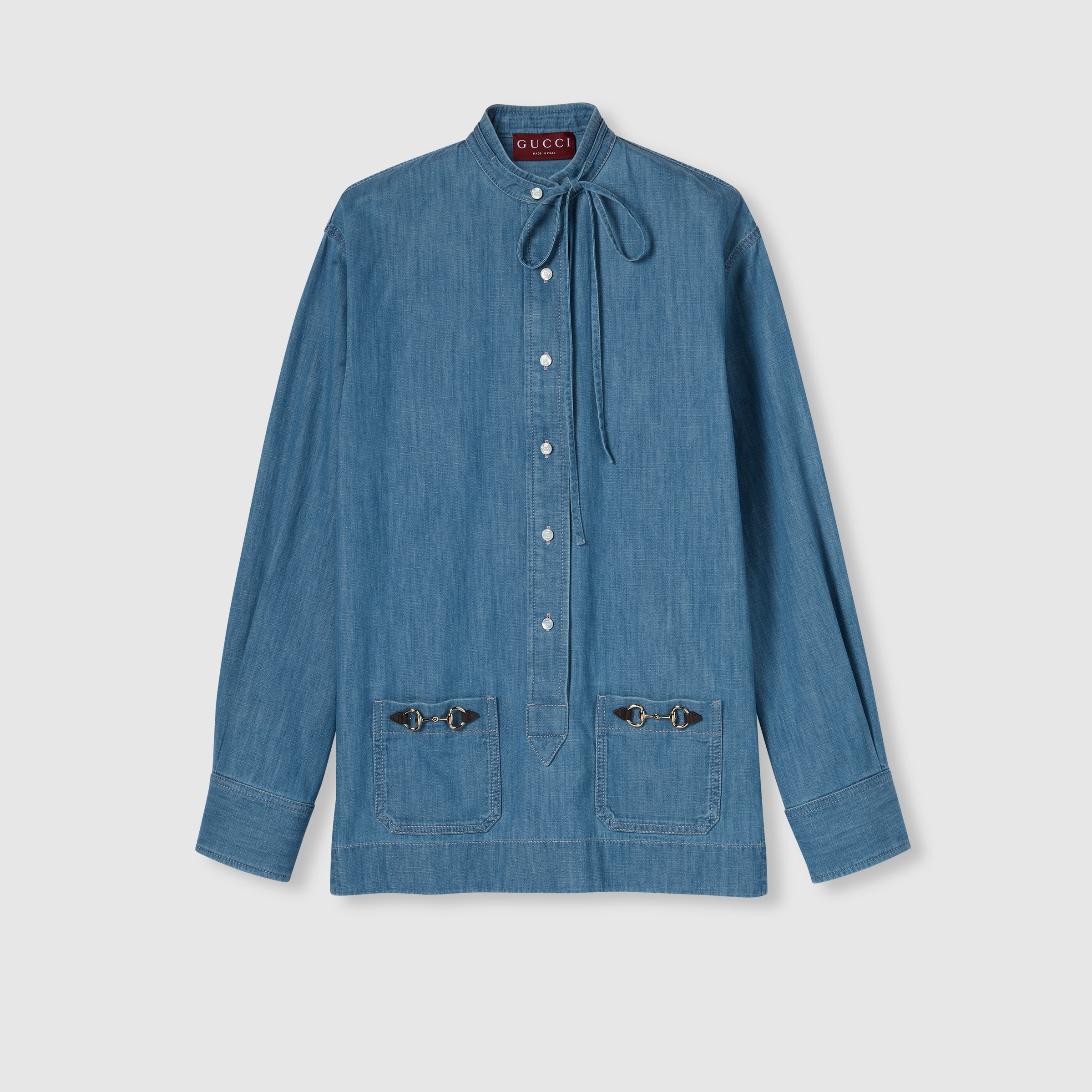 Denim shirt with Horsebit - 1