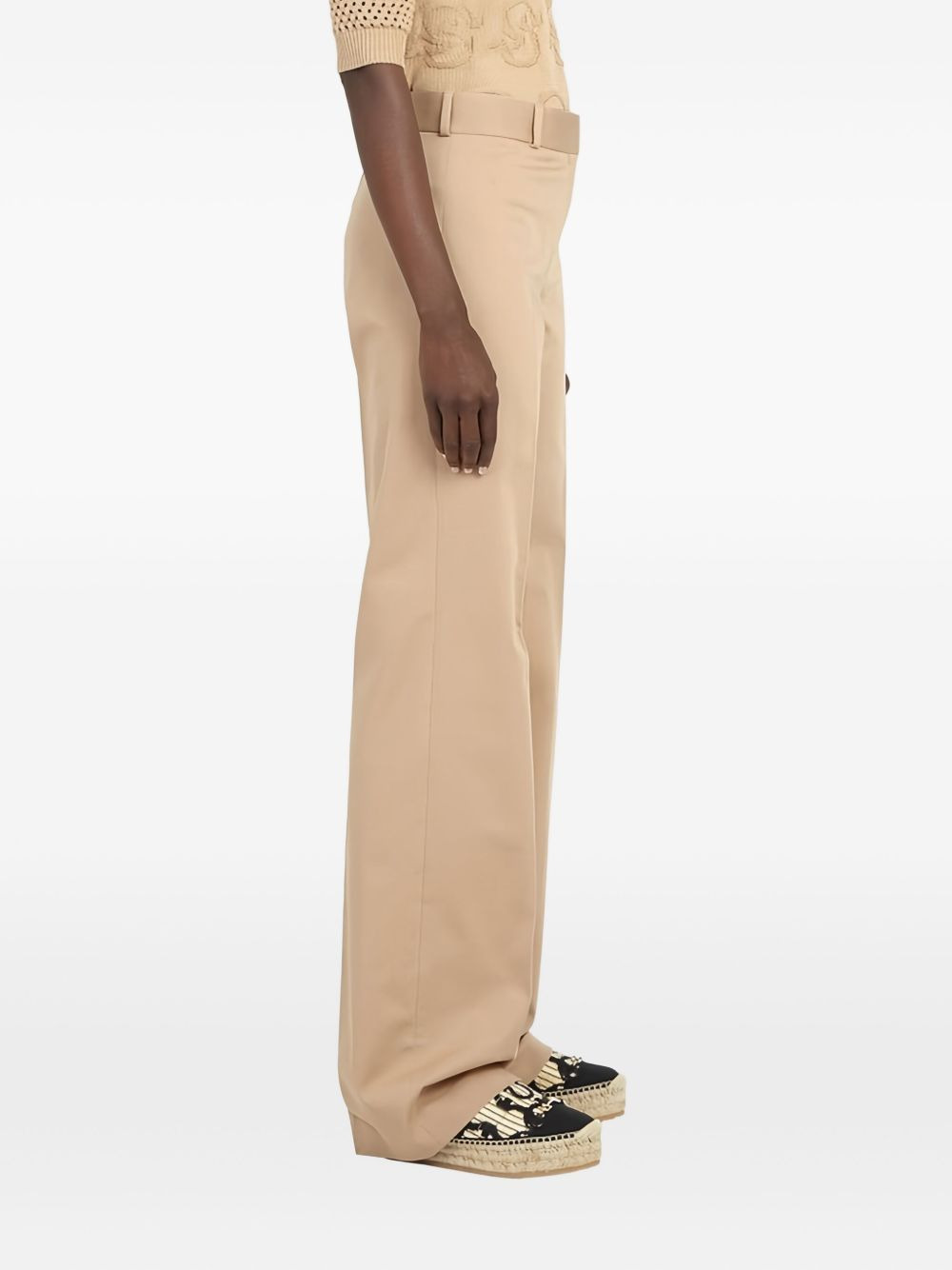straight-leg cotton trousers - 4
