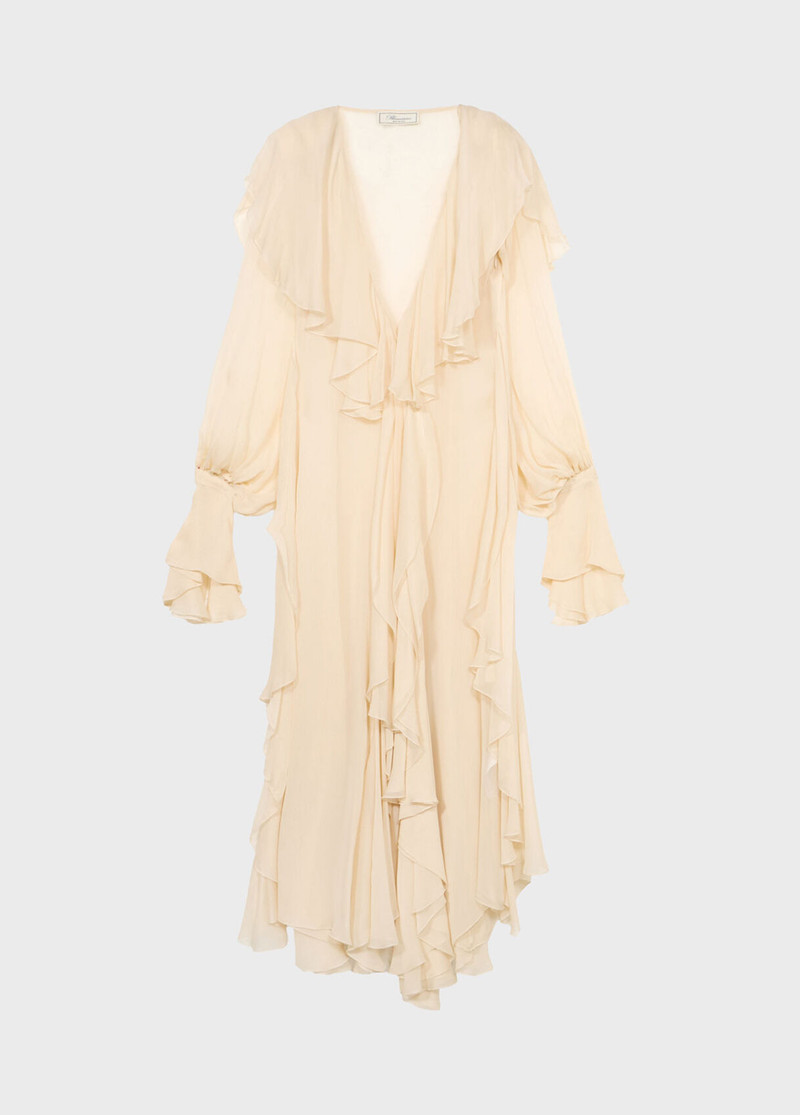 LONG CREPON DRESS WITH SAILOR COLLAR - 1