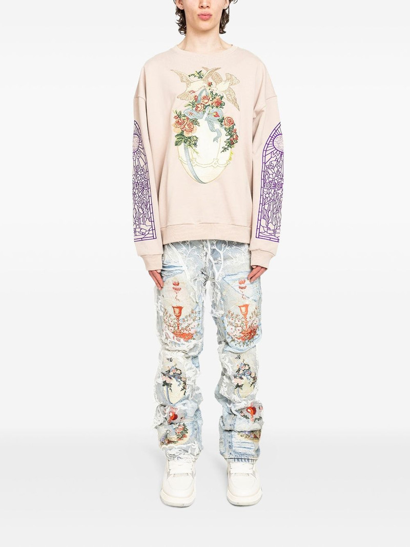 WHO DECIDES WAR embroidered-detail crew-neck sweatshirt outlook