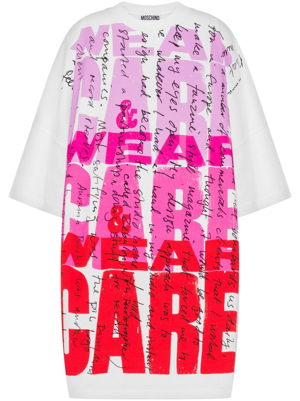 text-print mini dress - 1