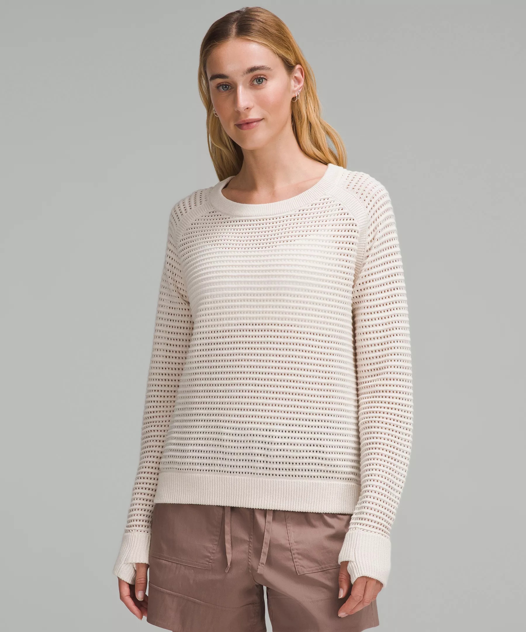 Pointelle-Knit Cotton Sweater - 1