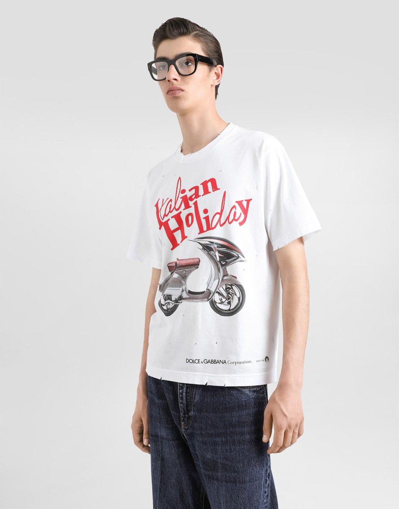 Cotton T-shirt with Vespa print 4