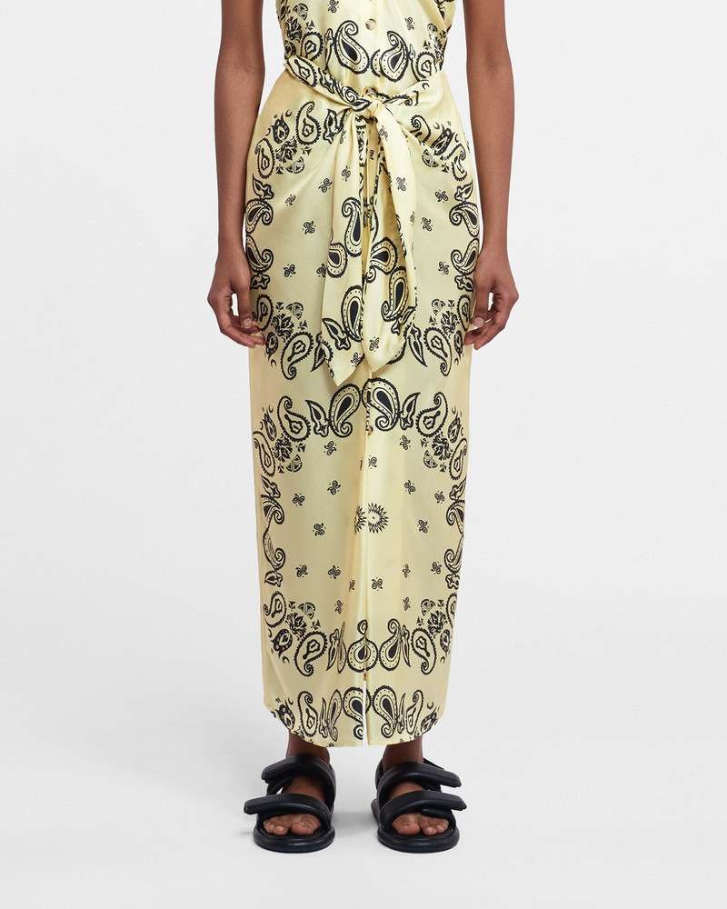 Printed Silk-Twill Sarong-Style Midi Skirt 4