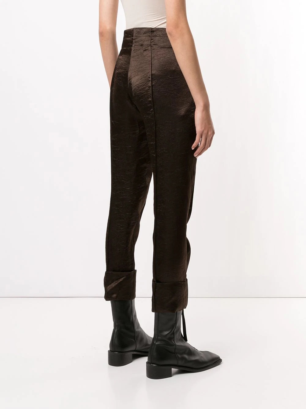 crinkled satin trousers - 4