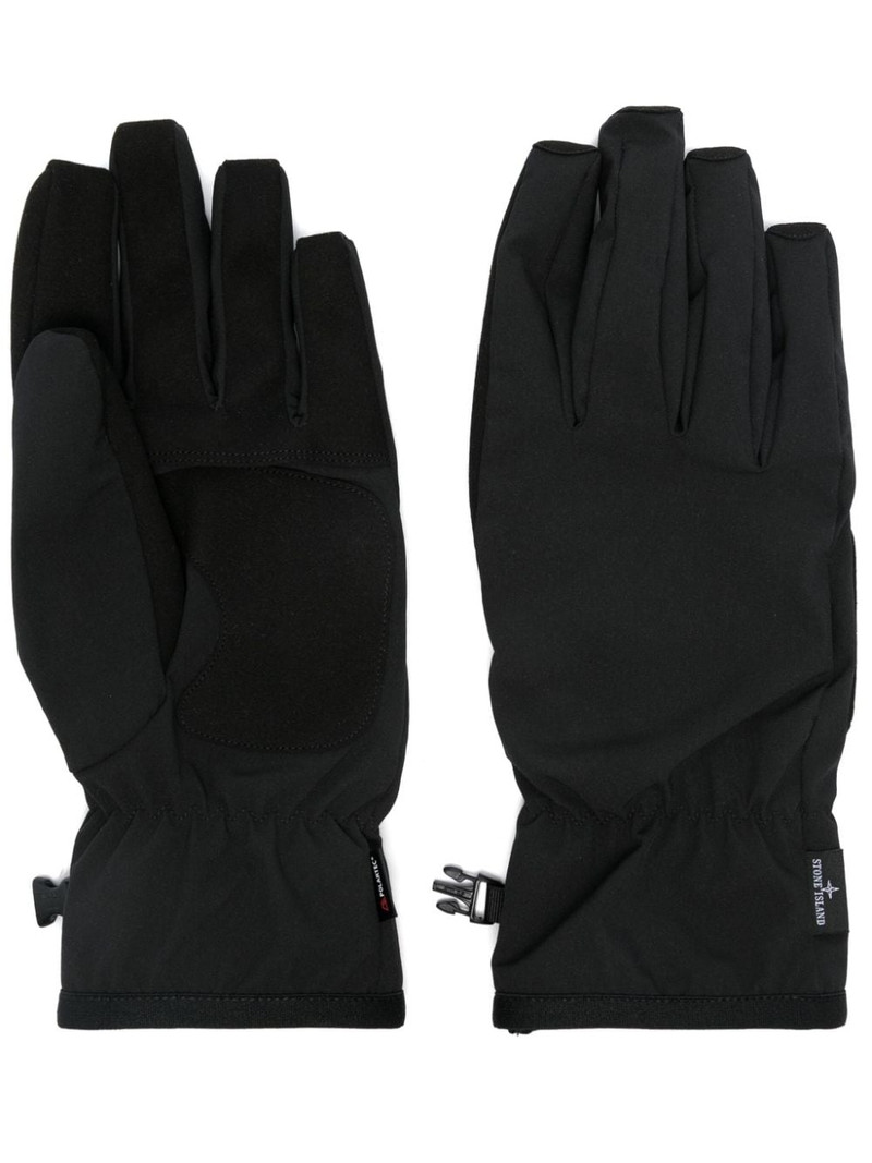 logo-embroidered gloves 1