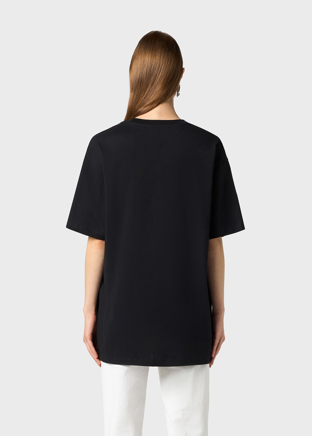 T-SHIRT WITH SATIN BAND AND RHINESTONE EMBROIDERY - 4