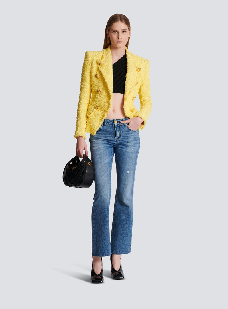 Balmain 8-button fitted tweed jacket outlook