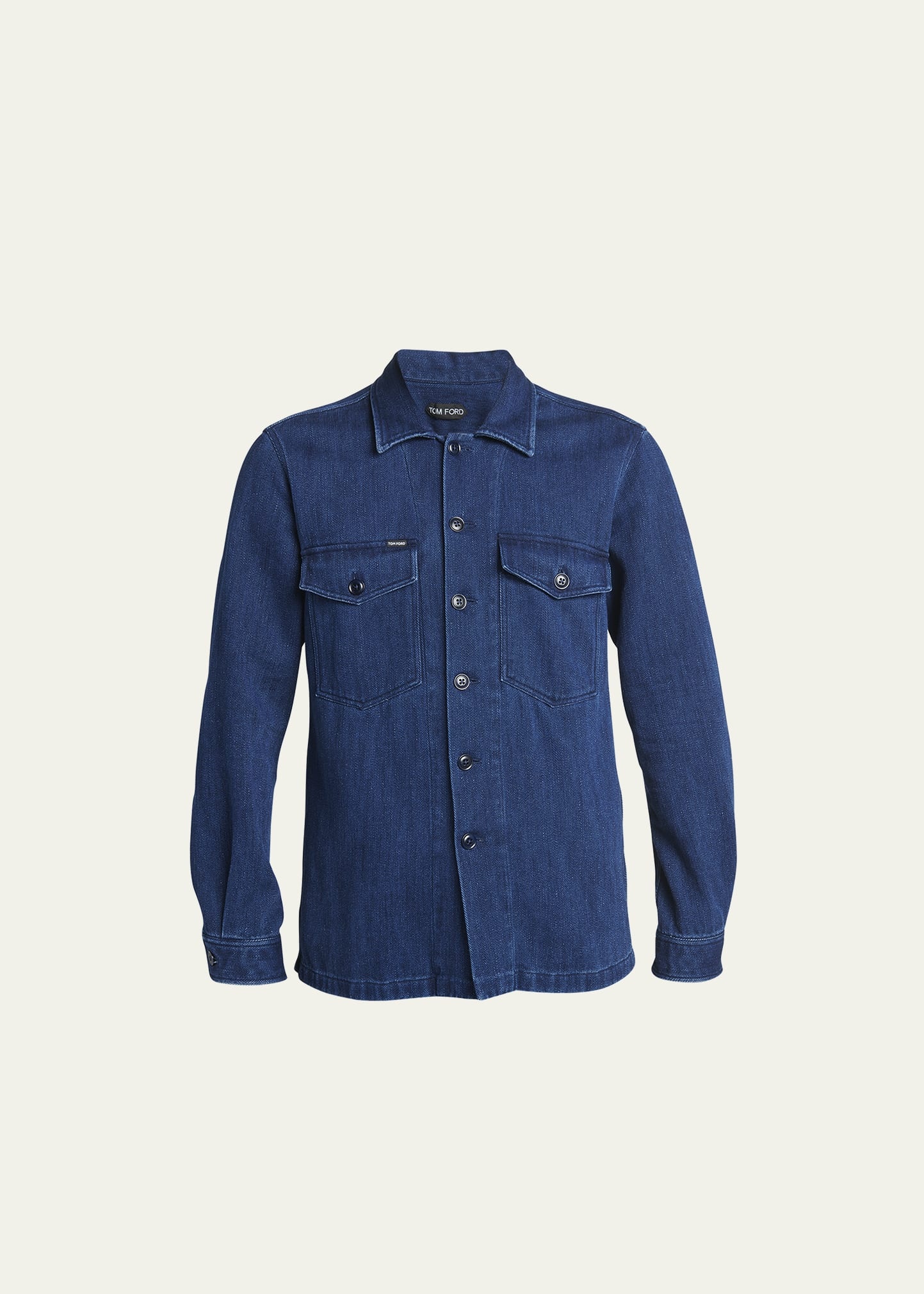 Men's Dark Wash Denim Overshirt - 1