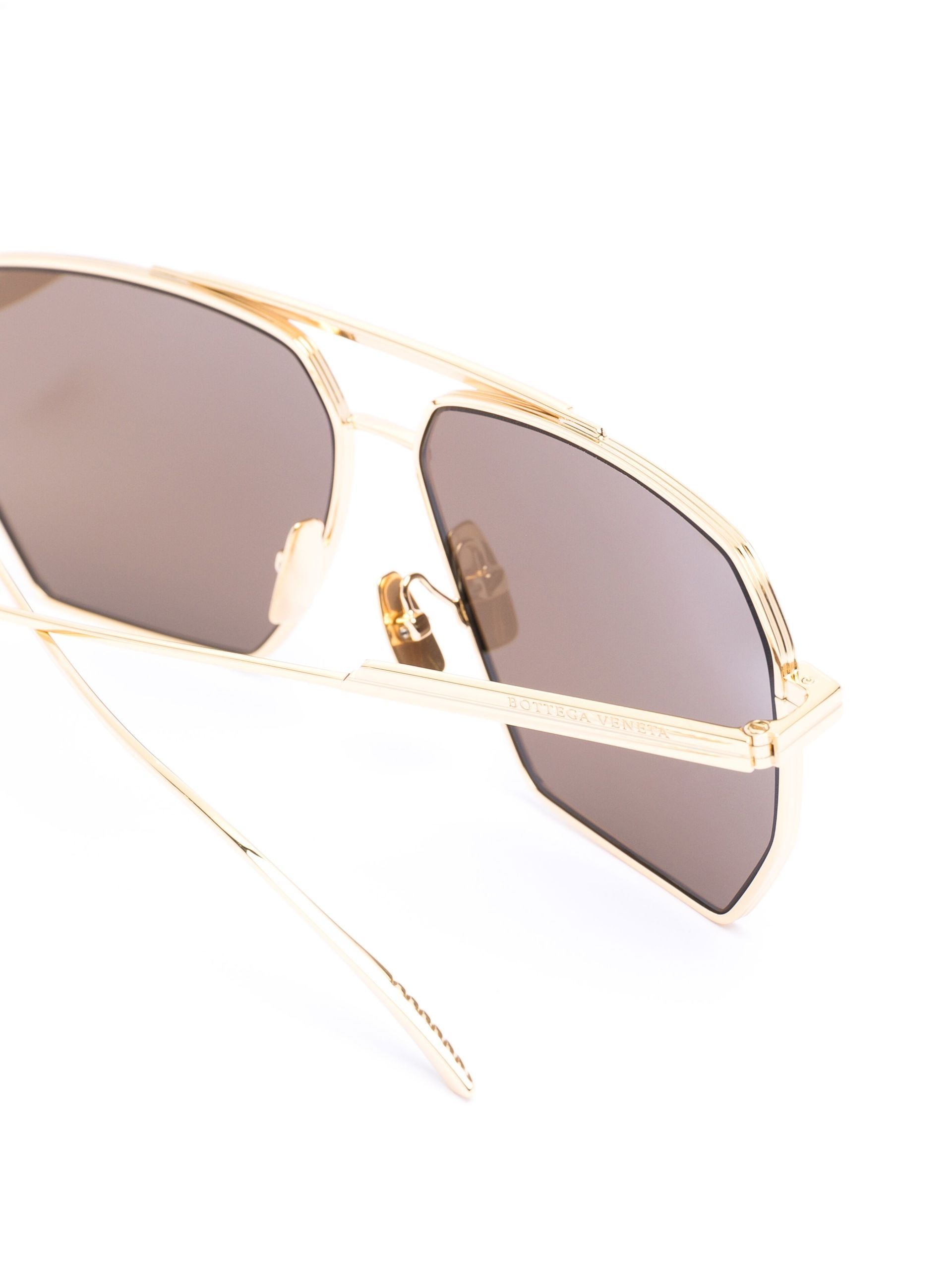 Gold-Tone Pilot Frame Sunglasses - 3