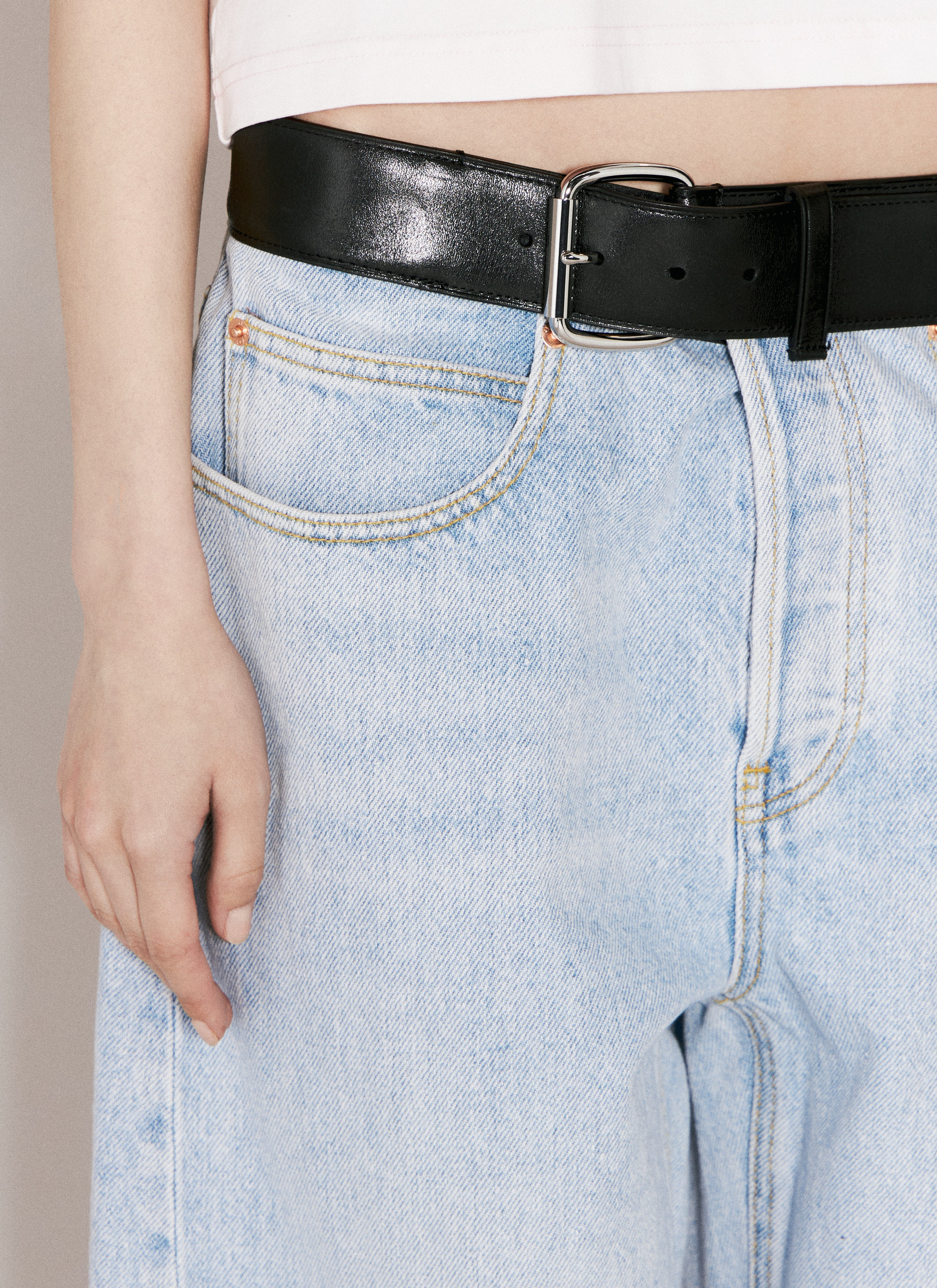 Alexander Wang Women Leather Belt Balloon Jeans - 6