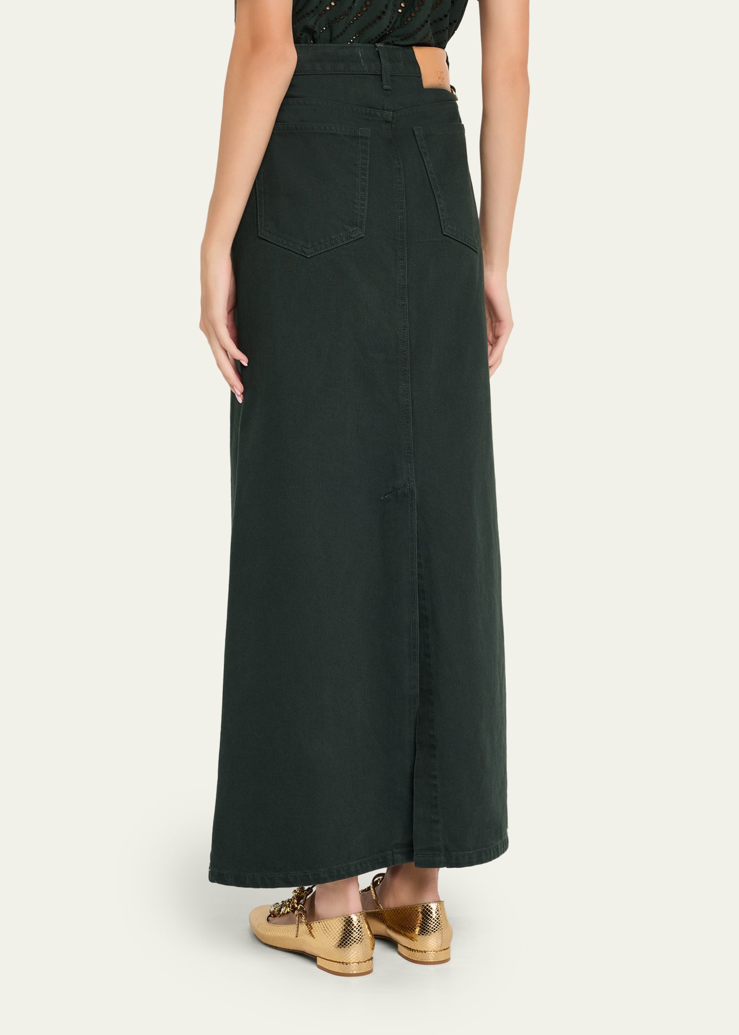 The Anais Denim Mid-Rise Maxi Skirt - 3