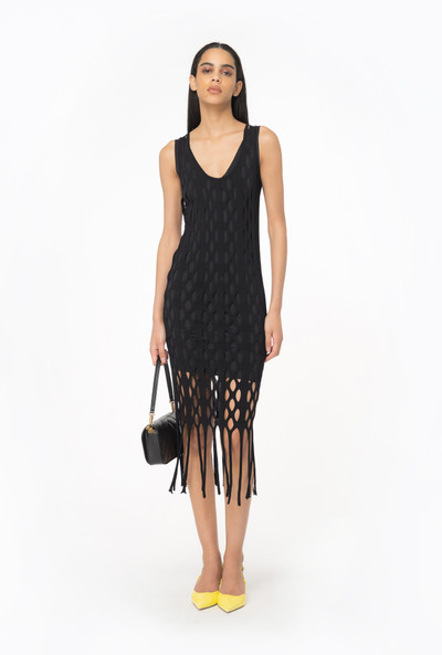 PINKO MESH-EFFECT MINI DRESS WITH FRINGING outlook