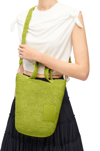 Loewe Mini Slit bag in raffia and calfskin outlook