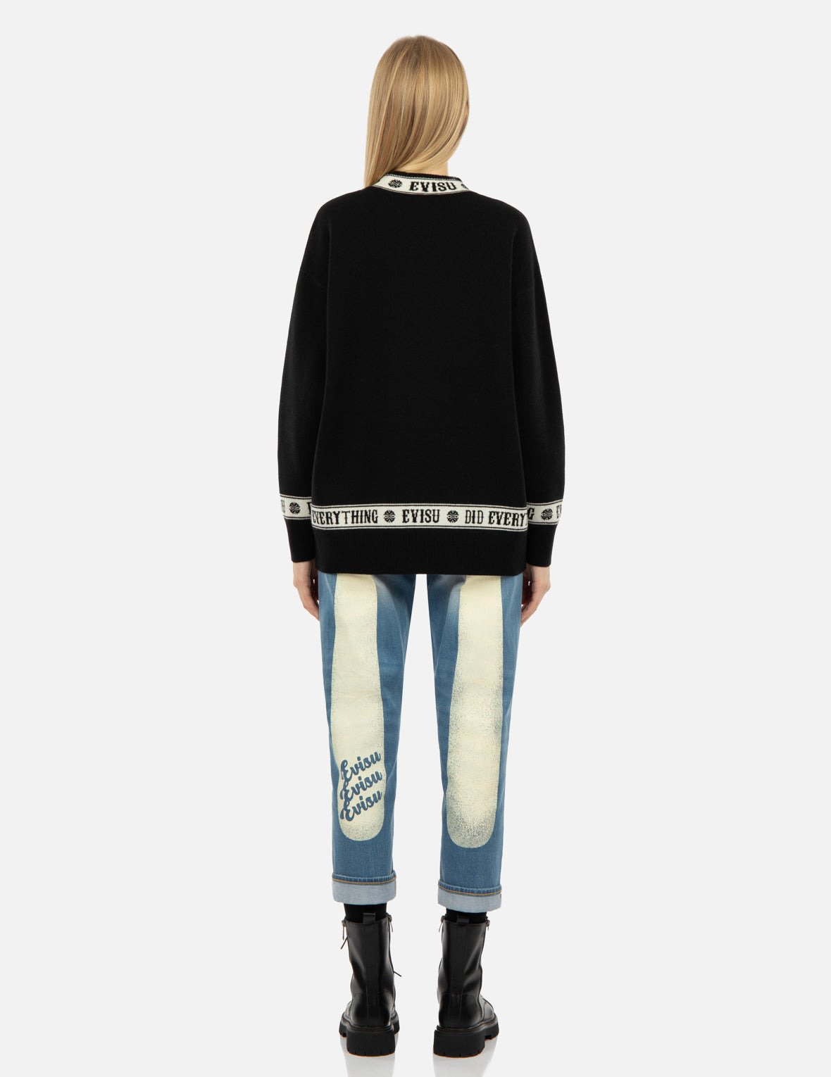 LOGO AND KAMON JACQUARD KNITTED SWEATER - 6