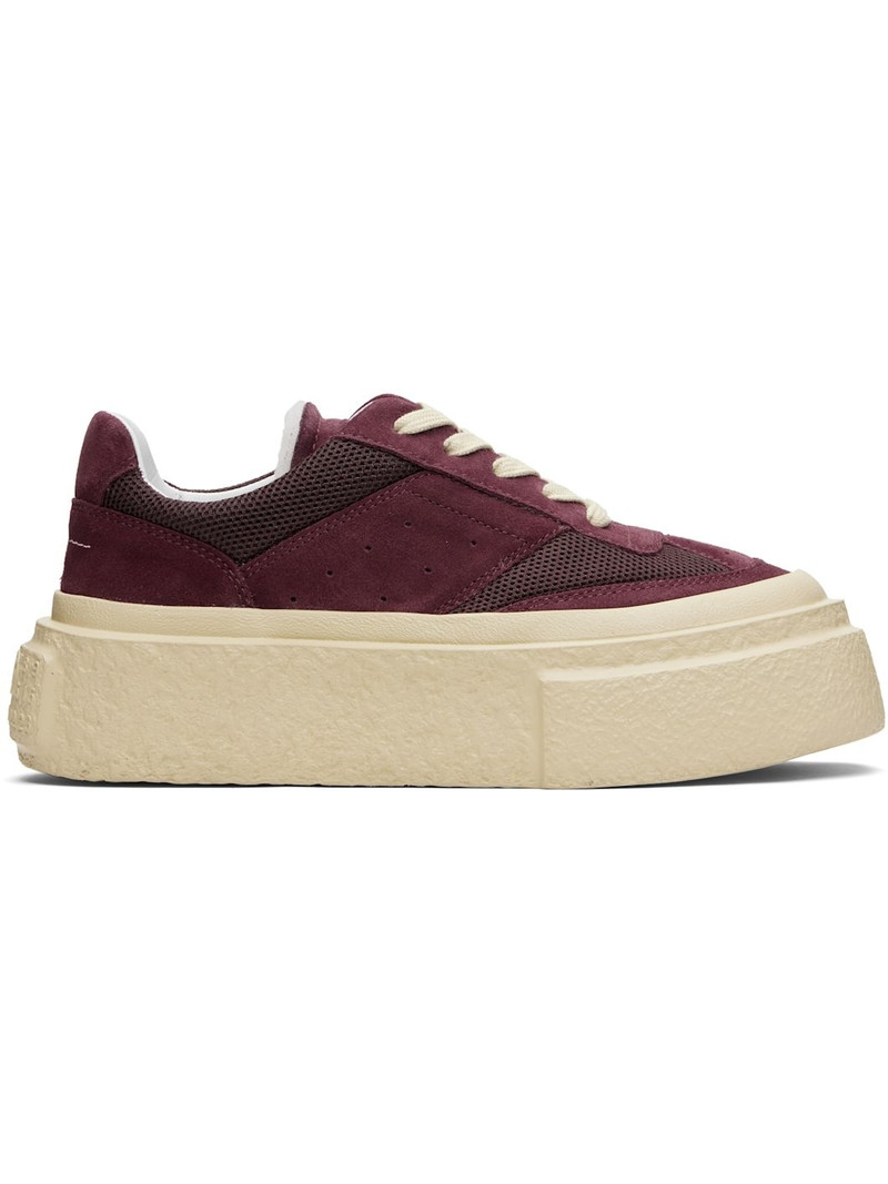Burgundy Platform Sneakers 1
