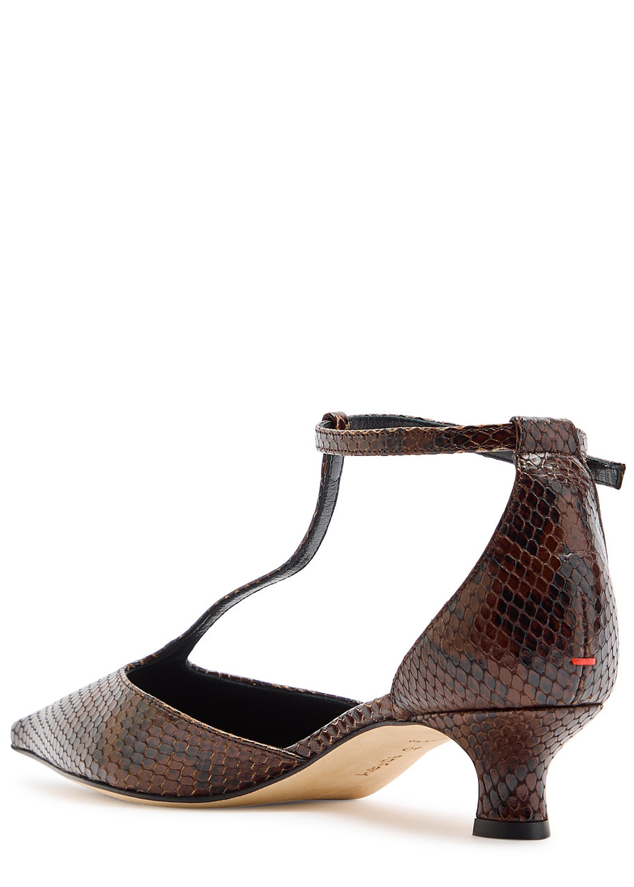 Aeyde Liz 35 Python-effect Leather Pumps - 2
