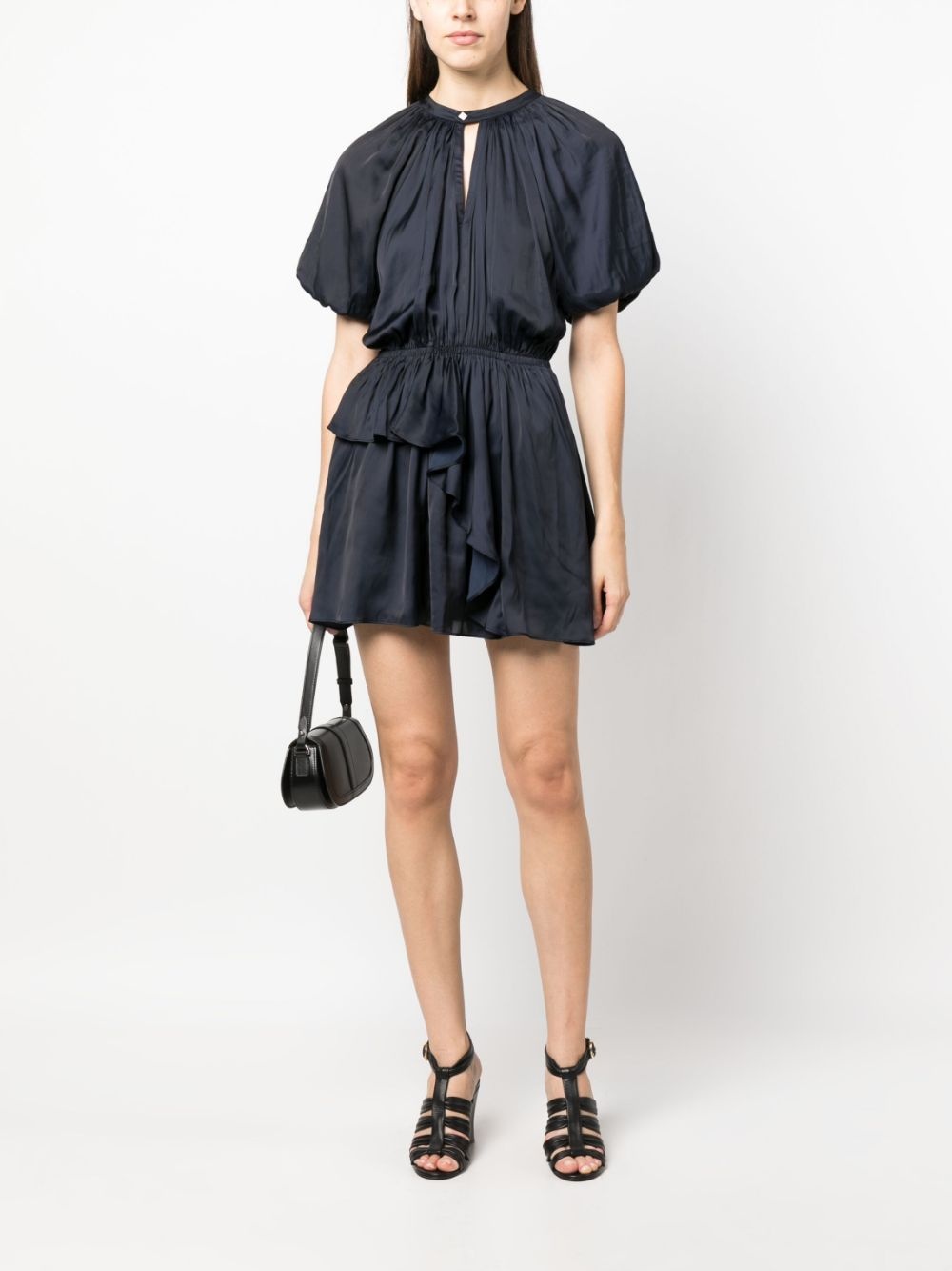 Romina puff-sleeve ruched mini dress - 2