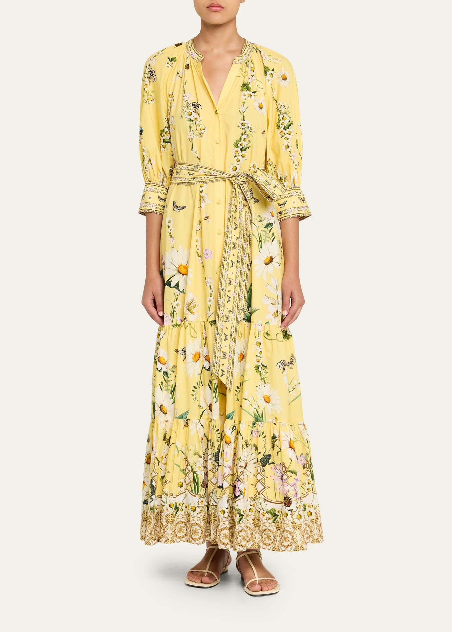 Daisy Chains Tiered Maxi Shirtdress - 2