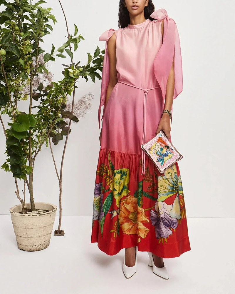 ALÉMAIS INEZ SILK GOWN outlook