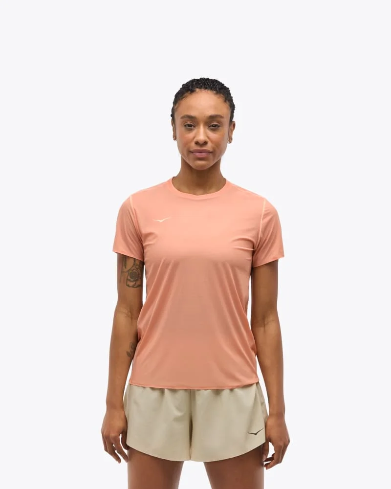 Women's Airolite Run Short Sleeve Shirt in Dry Clay - 1