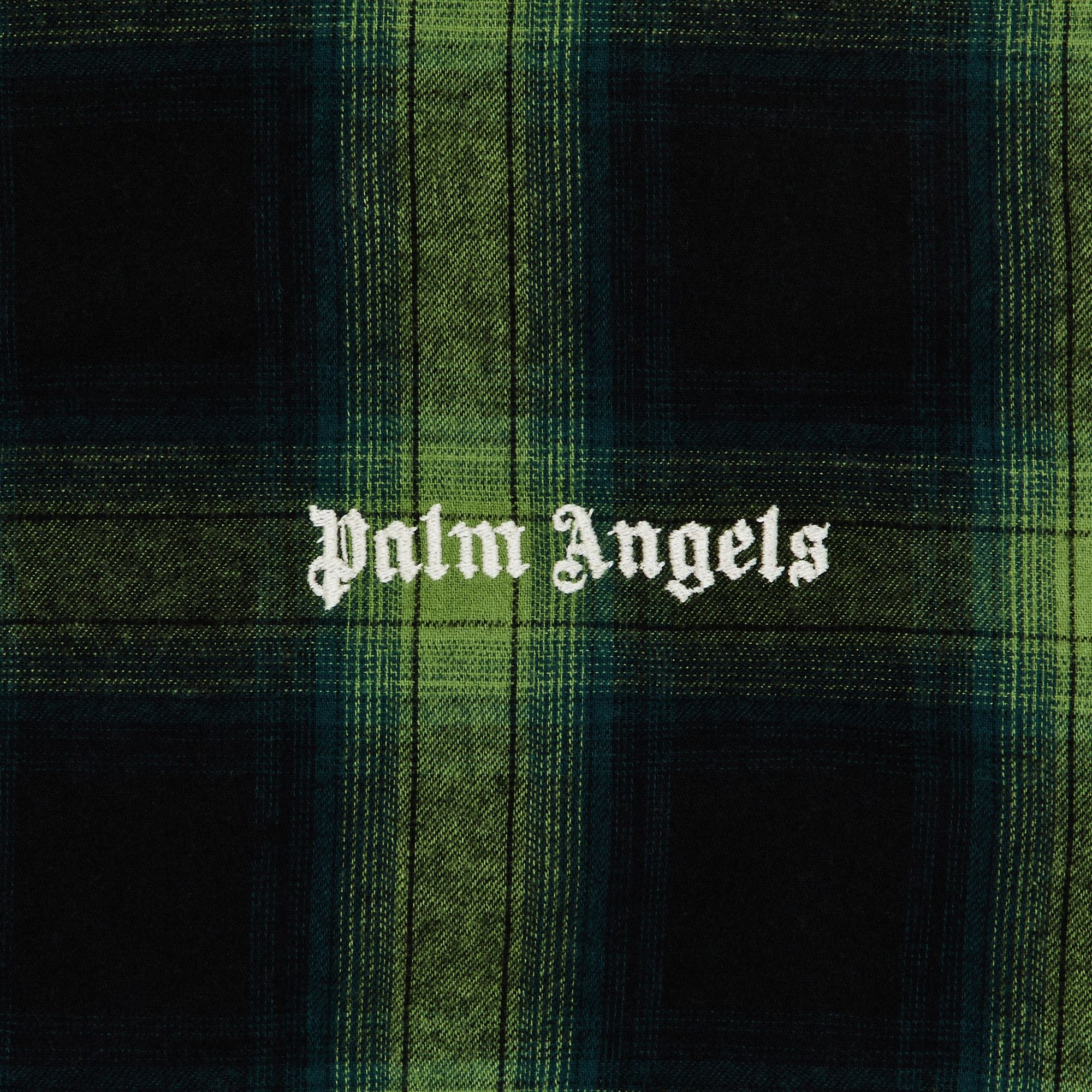 Palm Angels Classic Logo Check Bomber Jacket 'Green/Off White' - 3