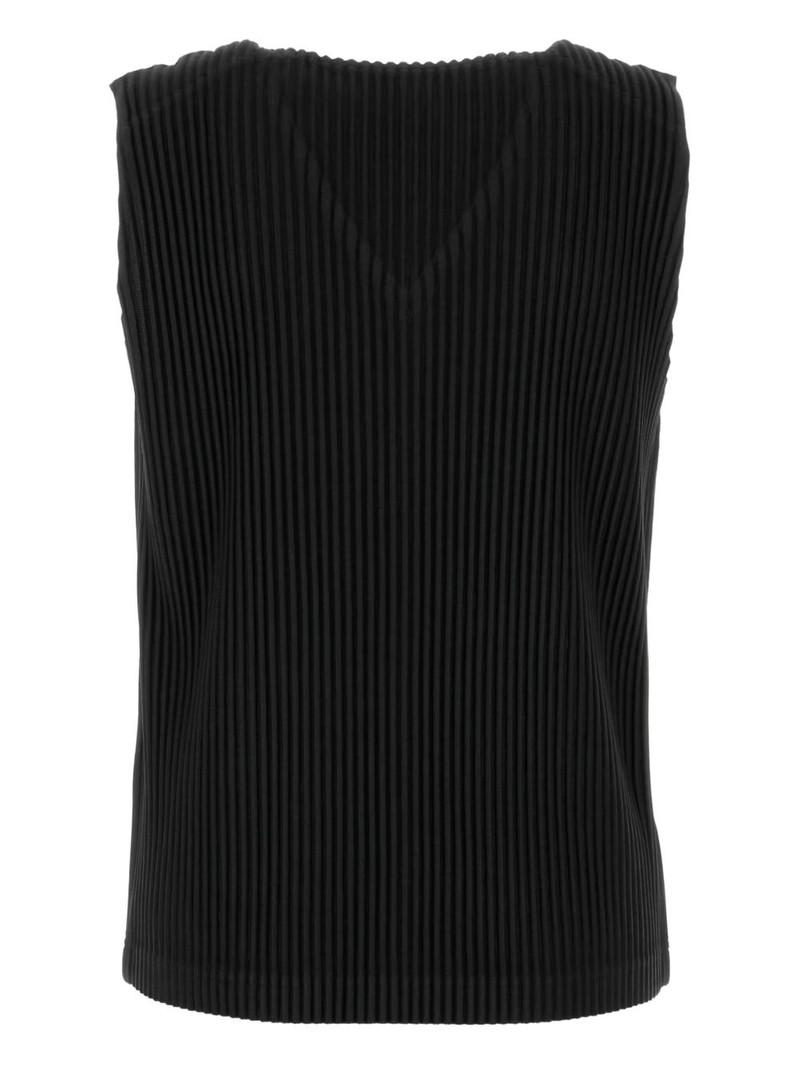 ISSEY MIYAKE pleated V-neck tank top outlook