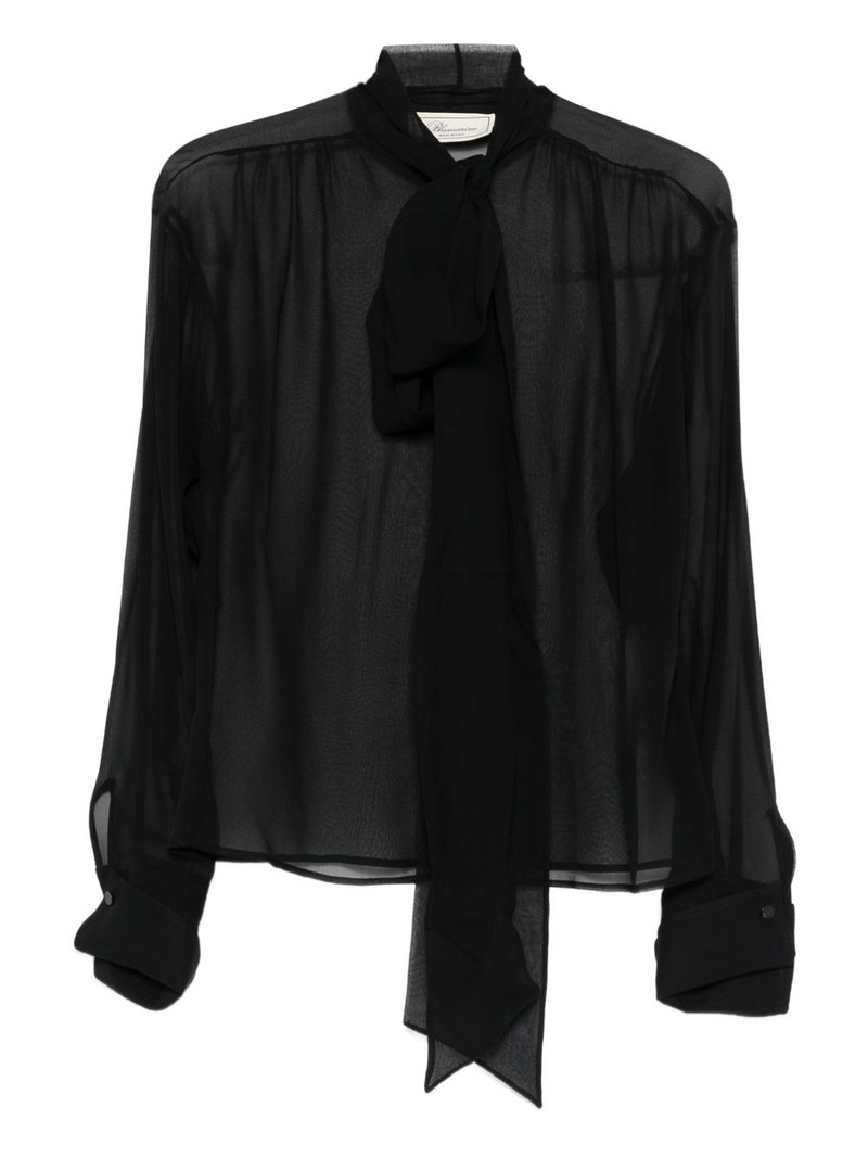 tie-neck blouse 1