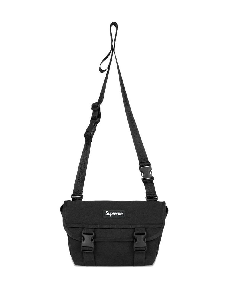Supreme mini logo-patch messenger bag outlook