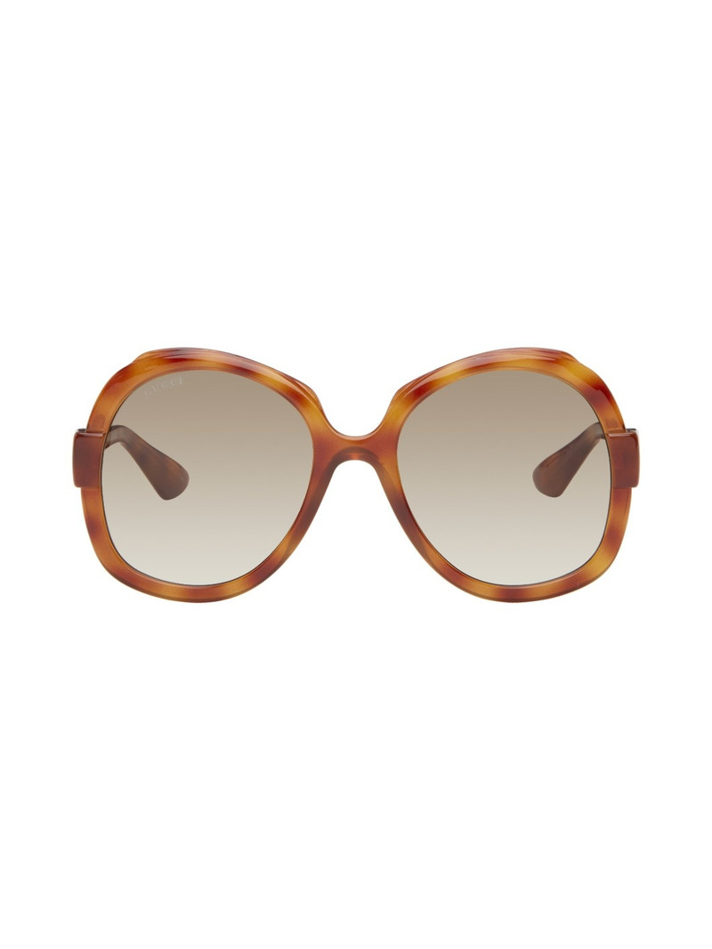Orange Oversize Round Sunglasses - 1