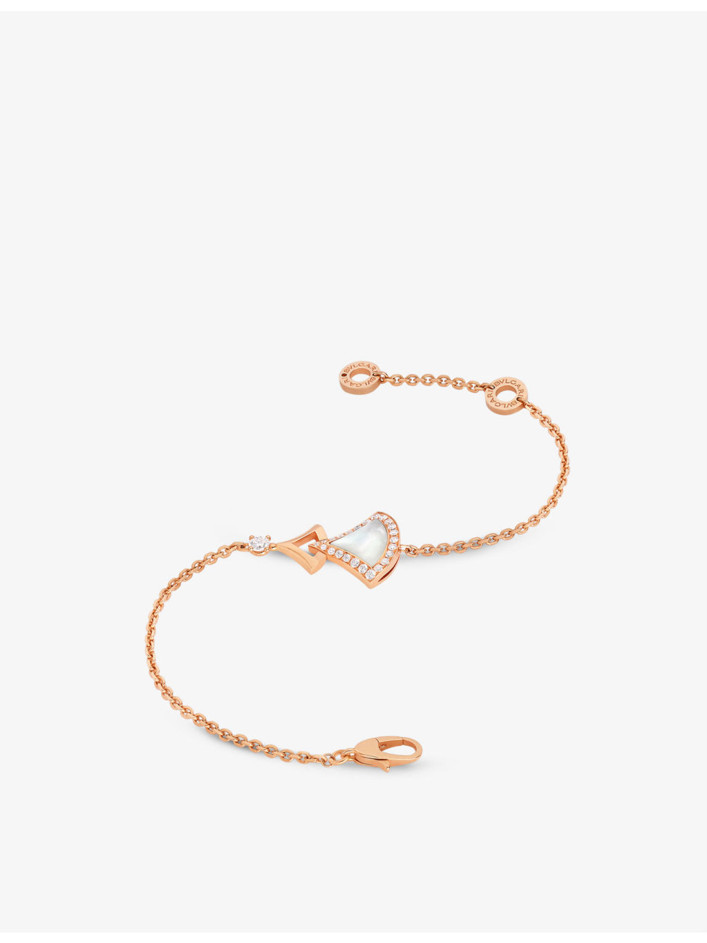 Divas Dream 18ct rose-gold, 0.31ct brilliant-cut diamond and mother-of-pearl charm bracelet - 2