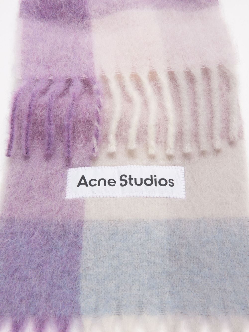 logo-appliqué checked scarf - 2