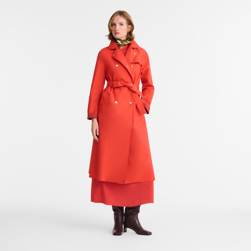Longchamp Trench coat Red - Water-repellent technical canvas outlook