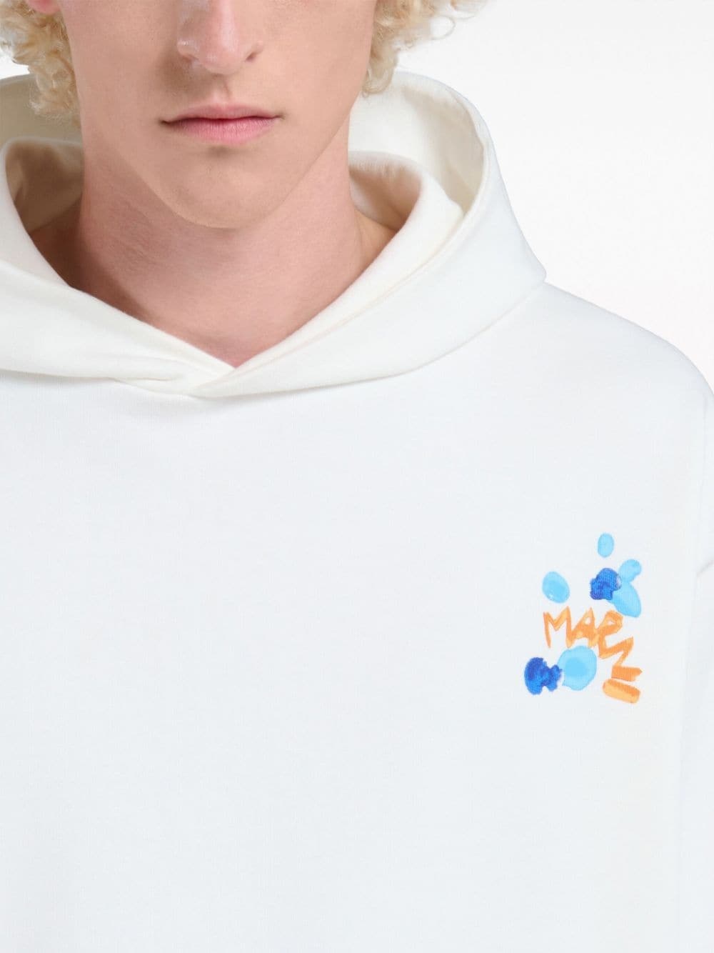 logo-print cotton hoodie - 5